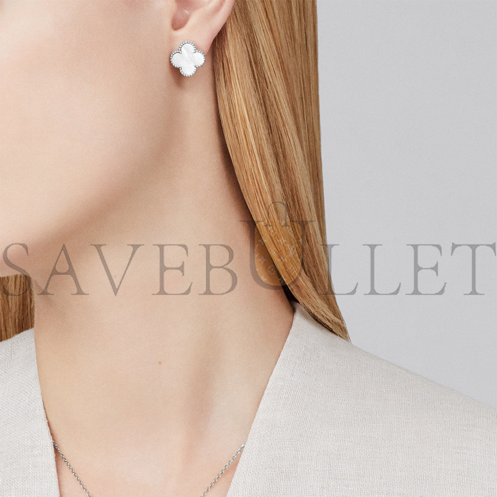 VAN CLEEF ARPELS VINTAGE ALHAMBRA EARRINGS - WHITE GOLD, MOTHER-OF-PEARL  VCARF48600